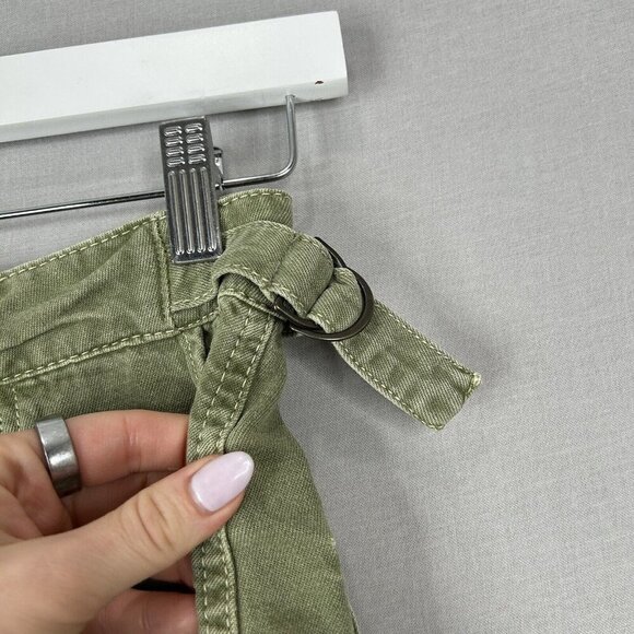 Free People Womens Skirt 0 Army Green Twill Cargo Utility Y2K Grunge Mini Basic - Picture 7 of 14